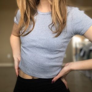 BRANDY MELVILLE LIGHT BLUE CROP TOP